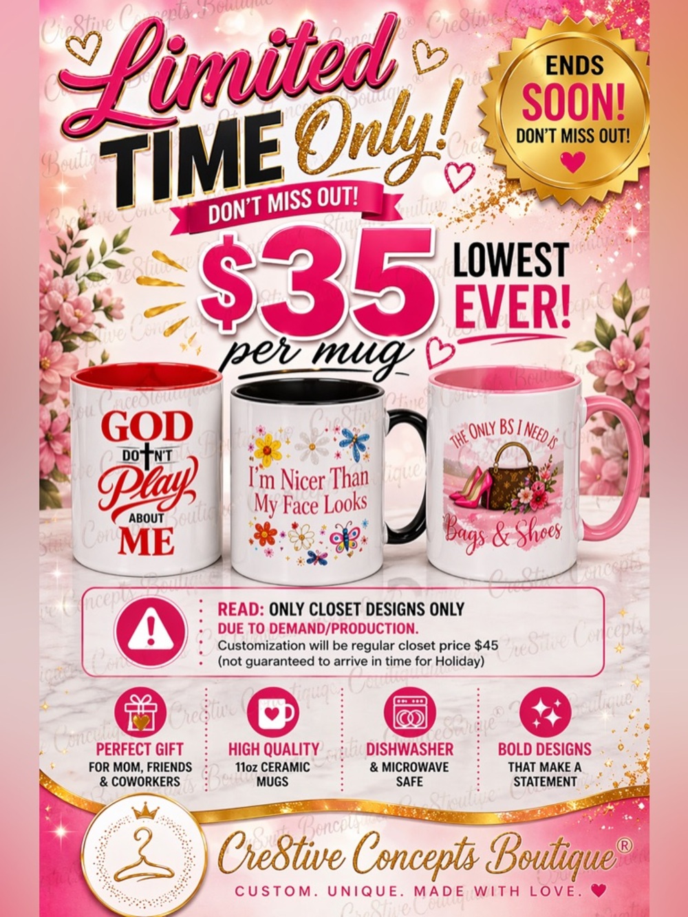 Limited Time Only $35 Per Mug – Lowest EVER